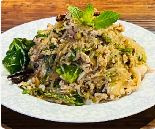 Larb Woonsen (Minced Pork / Minced Chicken) | ลาบวุ้นเส้น | 粉丝肉末沙拉 (猪肉/鸡肉)